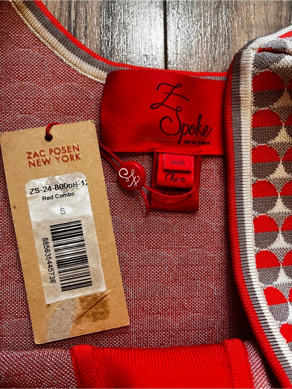 Z Spoke by Zac Posen Red Combo Knit Sleeveless Bodycon Dress S - Picture 10 of 15